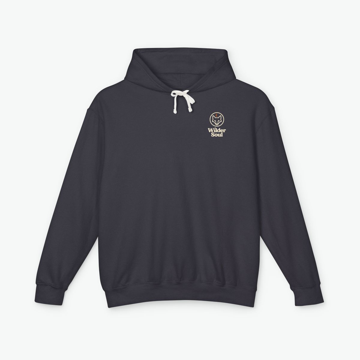 Hug Trees Clean Seas Save Bees lightweight hoodie featuring minimalist nature icons of tree, wave, and bee on unisex hoodie