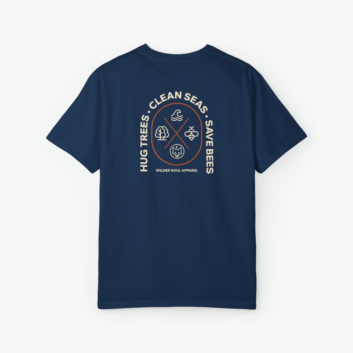 Hug Trees, Clean Seas, Save Bees Unisex Tee - Image 5