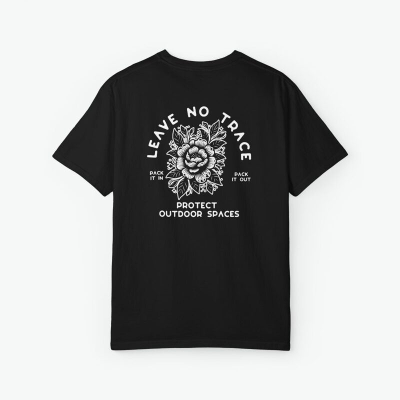 leave no trace t-shirt with vintage botanical design on comfort colors 1717 garment dyed tee
