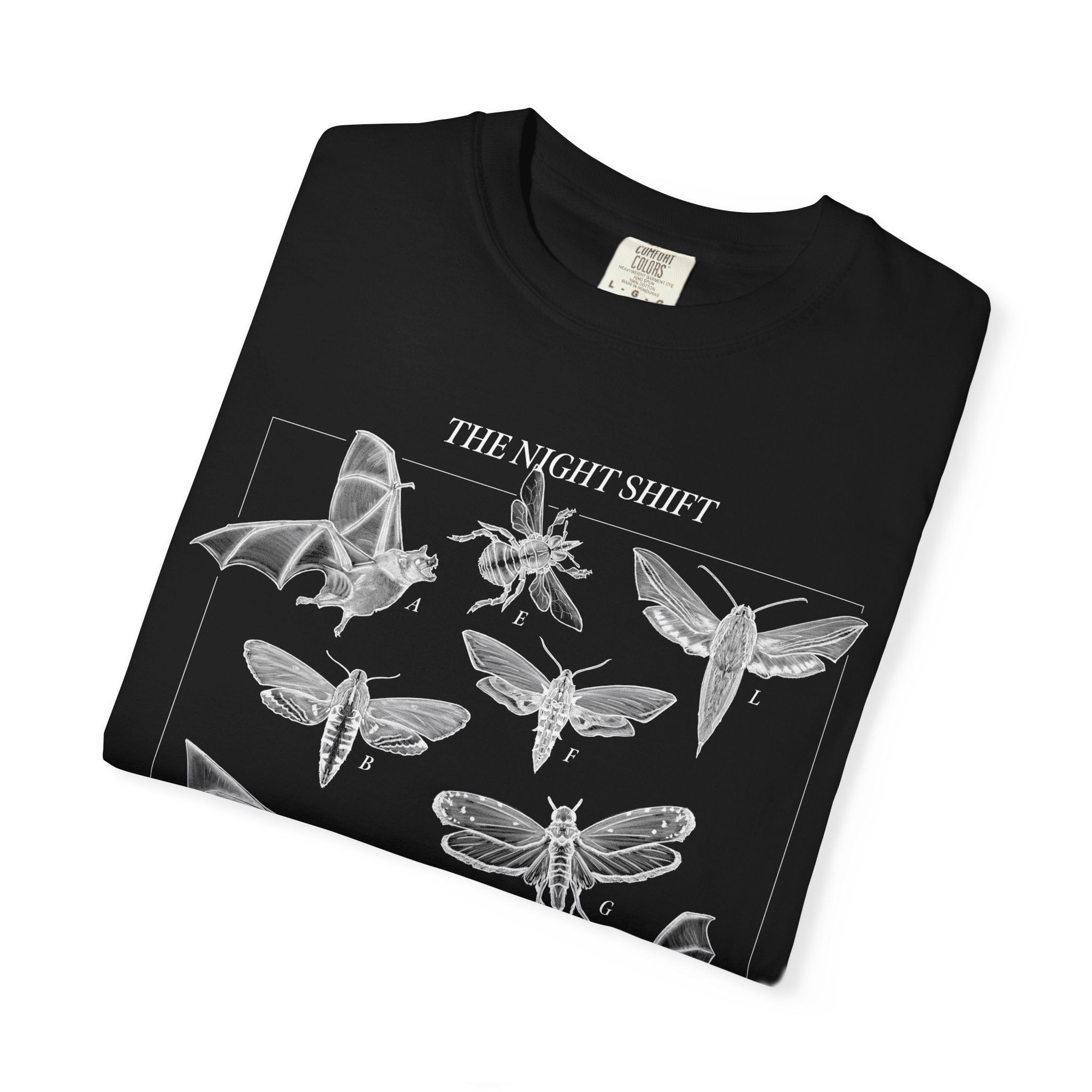 Night Pollinators T-Shirt, Moth Shirt, Insect Tee, Entomology Shirt, Field Guide Style Shirt, Dark Academia Nature Tee, The Night Shift - Image 11